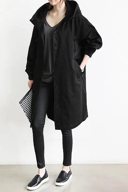 Elena – oversized waterdichte trenchcoat met capuchon