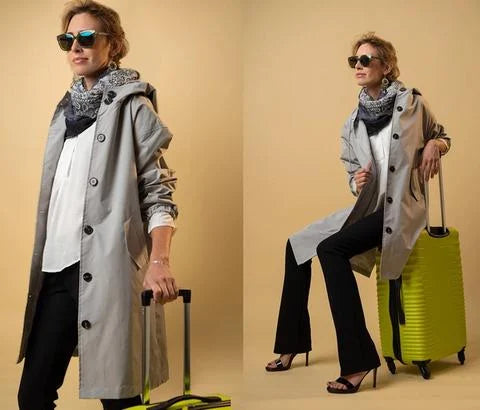 Elena – oversized waterdichte trenchcoat met capuchon