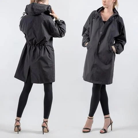 Elena – oversized waterdichte trenchcoat met capuchon