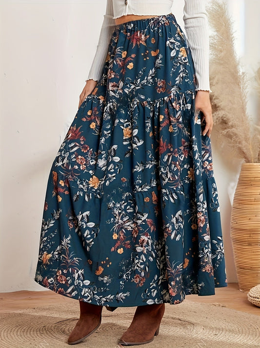 Luna – Maxi-rok van katoenmix met bloemenprint