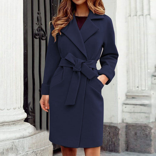 Elene – wollen trenchcoat met ceintuur