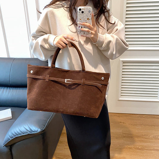 Anaïs – suede shopper tas met ruim interieur en versterkte hendels