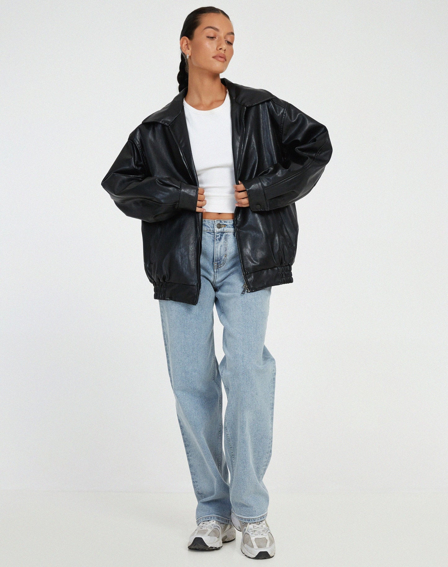 Élise – oversized leren zomerjas met losse pasvorm