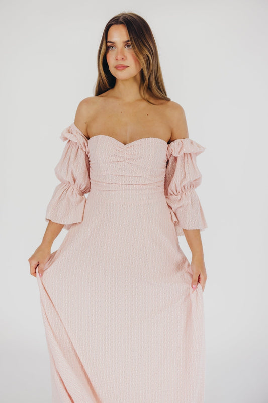 Maisie – Ruches Maxi jurk met hartvormige hals en open rug