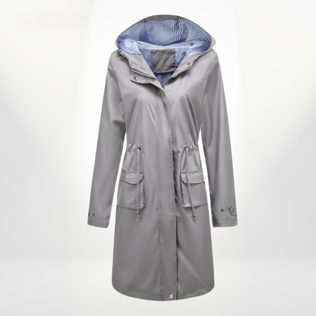 Mila – waterdichte trenchcoat met verstelbare tailleband en lange snit