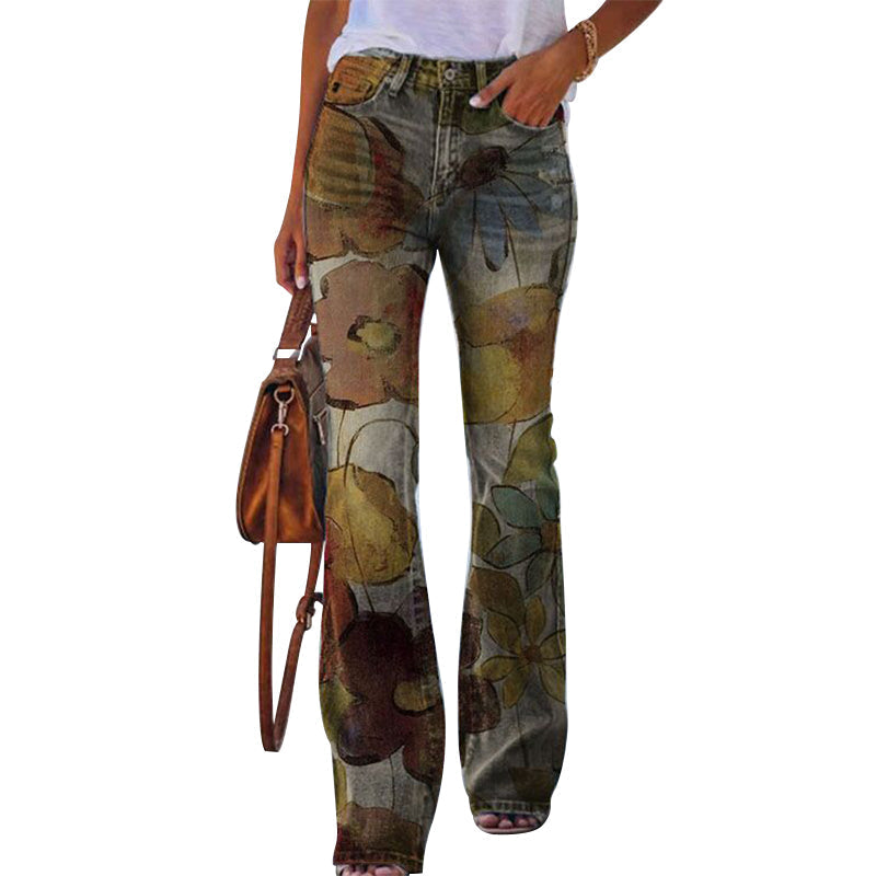 Luna –  flare-jeans met hoge taille en dubbele knoopsluiting