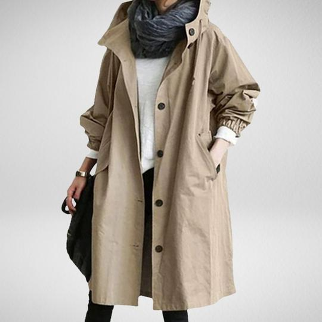 Rebecca – Waterdichte Dames Trenchcoat met capuchon