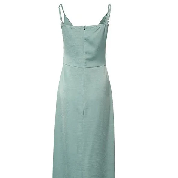 Lina – V-hals maxi zomer jurk met tropische print en zijsplit