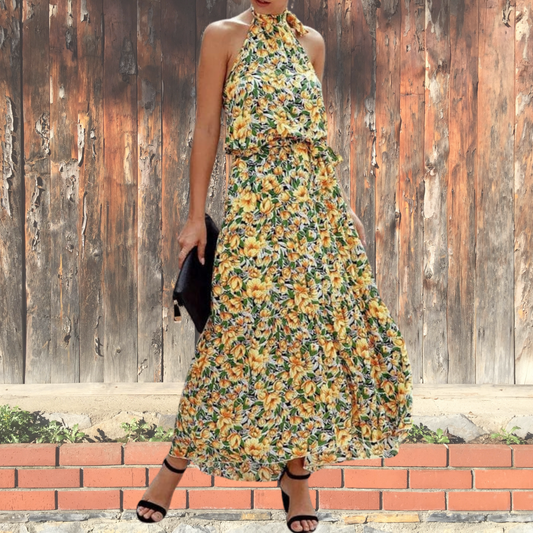 Analine – Katoenen zomerjurk met print en lange mouwen