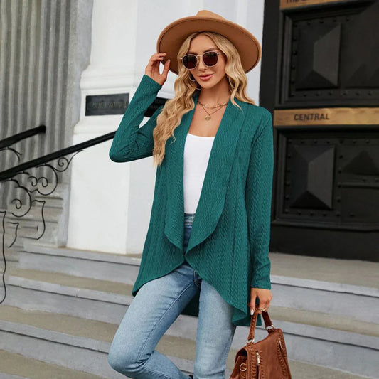Lina – heuplang cardigan-vest in zachte knit zonder sluiting