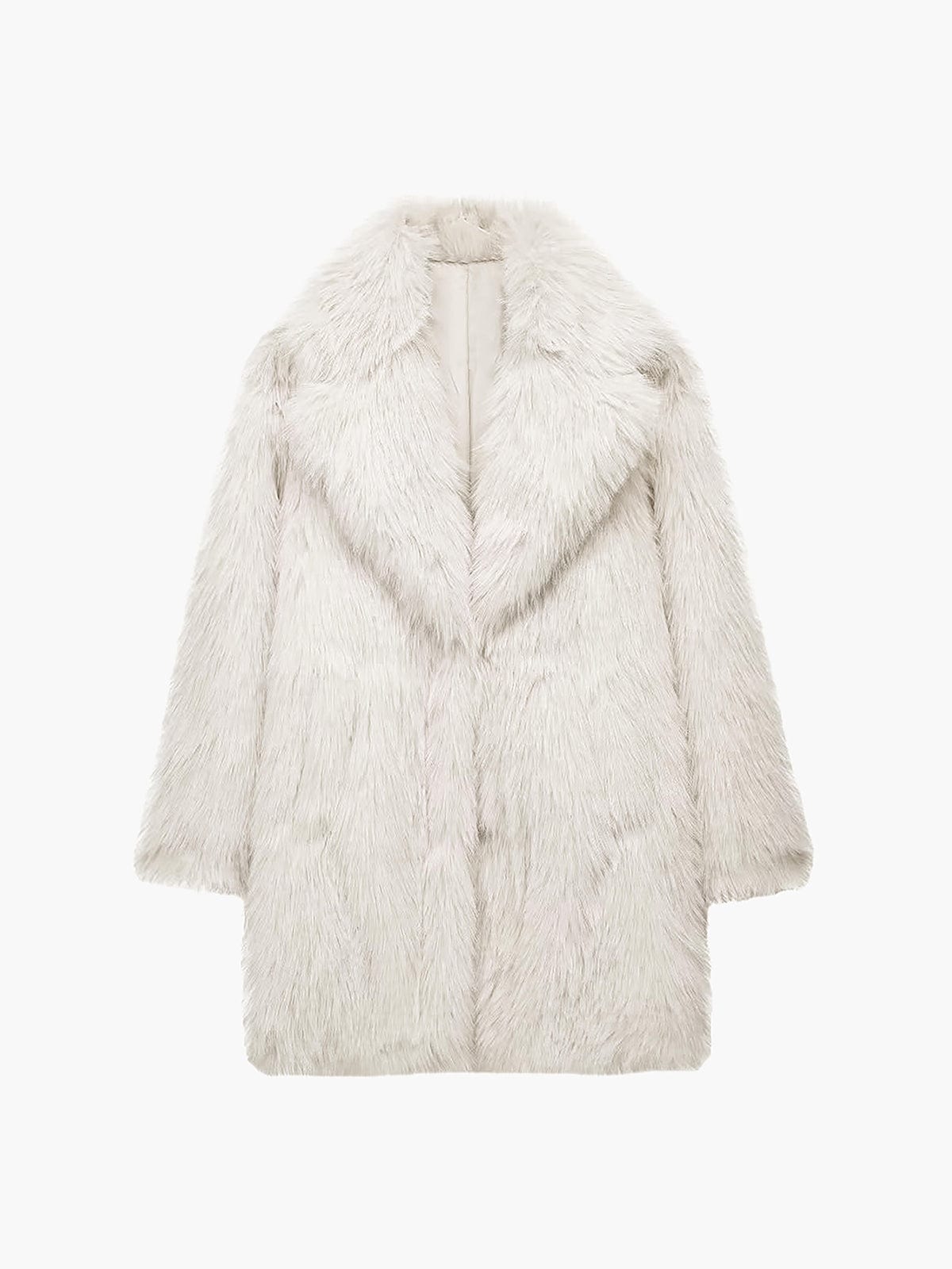 Celeste – faux fur jas met oversized pasvorm en brede revers