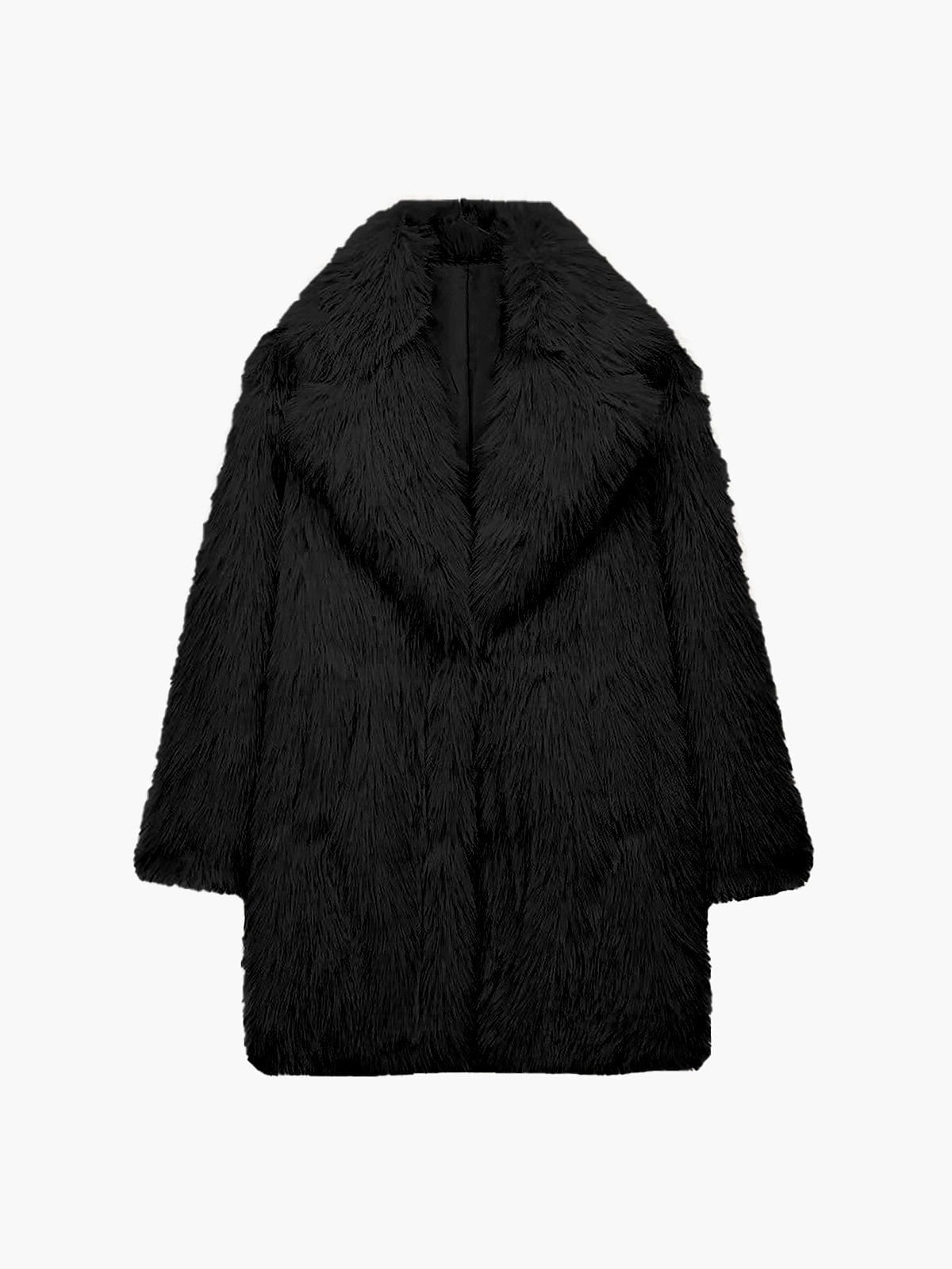 Celeste – faux fur jas met oversized pasvorm en brede revers