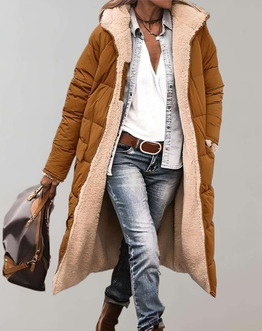Vivian – Lange Wintertrenchcoat Van Fleece Met Zachte Voering