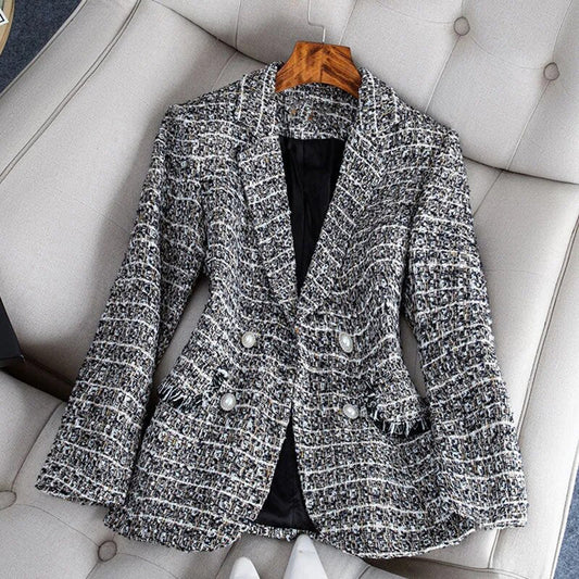 Bente – geruite blazer met getailleerde pasvorm