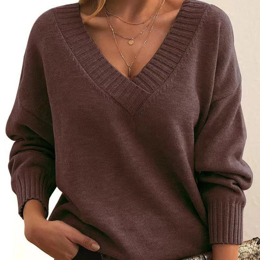 Joelle – oversized gebreide trui met v-hals