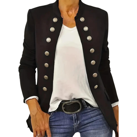 Elise – katoenen getailleerde blazer met druk knopen