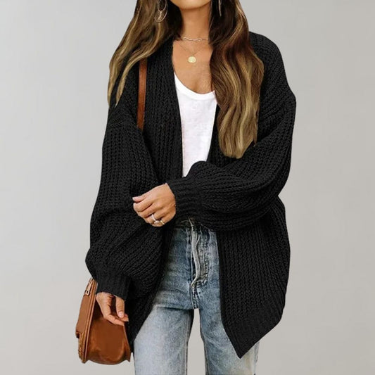 Lena – oversized gebreid vest met open voorkant