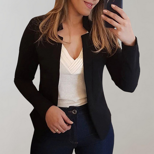 Anna – korte damesblazer van katoenmix