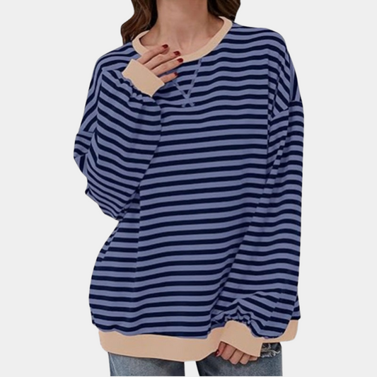 Aaliyah – Gestreept Oversized T-Shirt Voor Dames