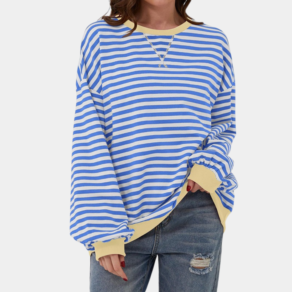 Aaliyah – Gestreept Oversized T-Shirt Voor Dames