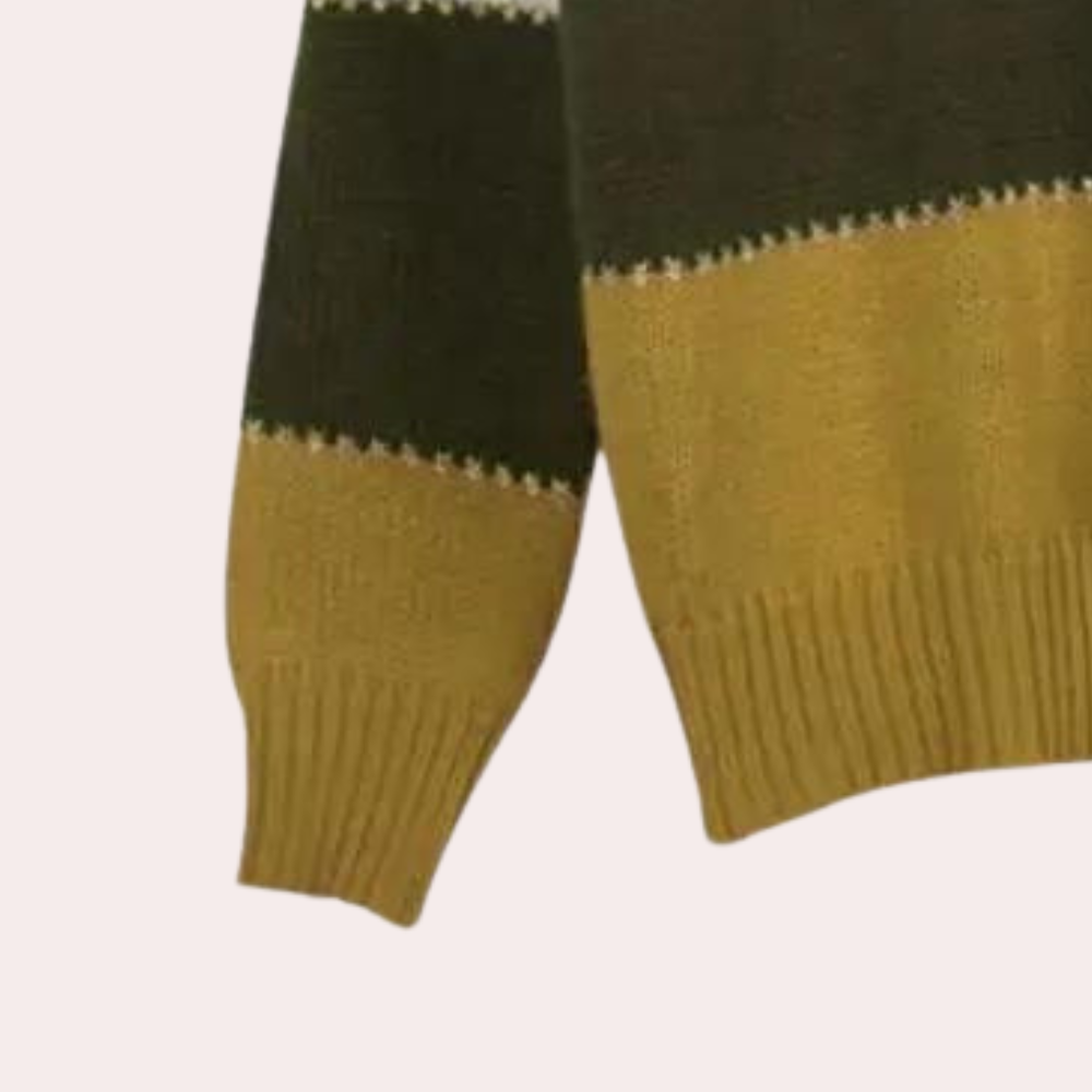 Claire – gebreide streepjes dames sweater