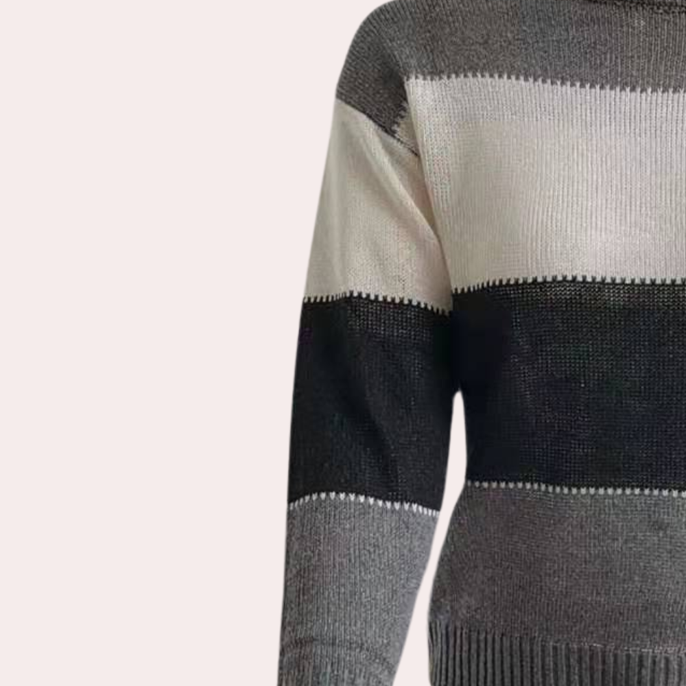 Claire – gebreide streepjes dames sweater