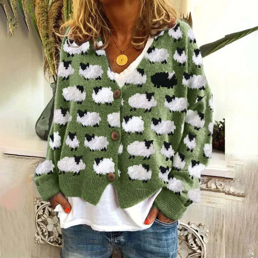 Anita –  cardigan vest met losse pasvorm en lange mouwen