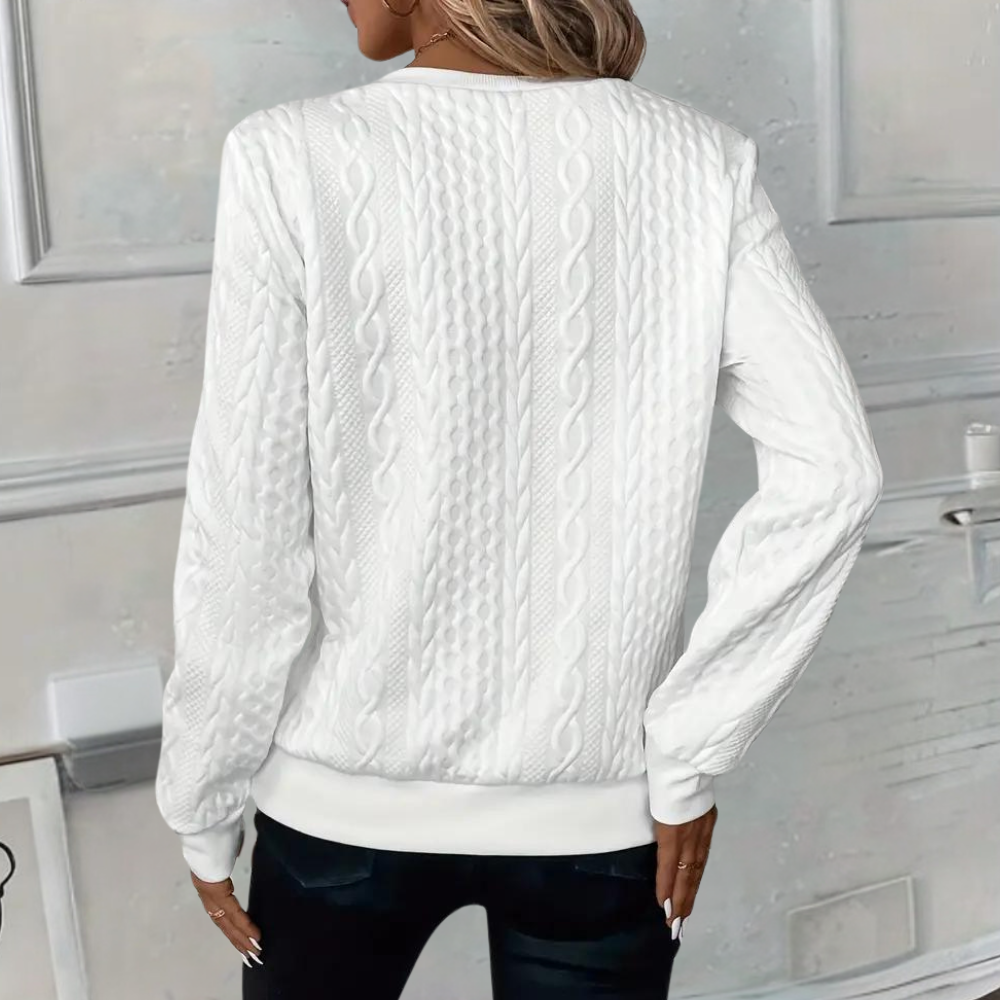 Anoushka – oversized gebreide trui met gestructureerde stof