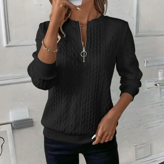 Anoushka – oversized gebreide trui met gestructureerde stof
