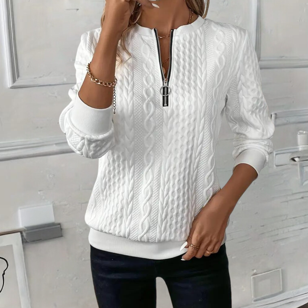 Anoushka – oversized gebreide trui met gestructureerde stof