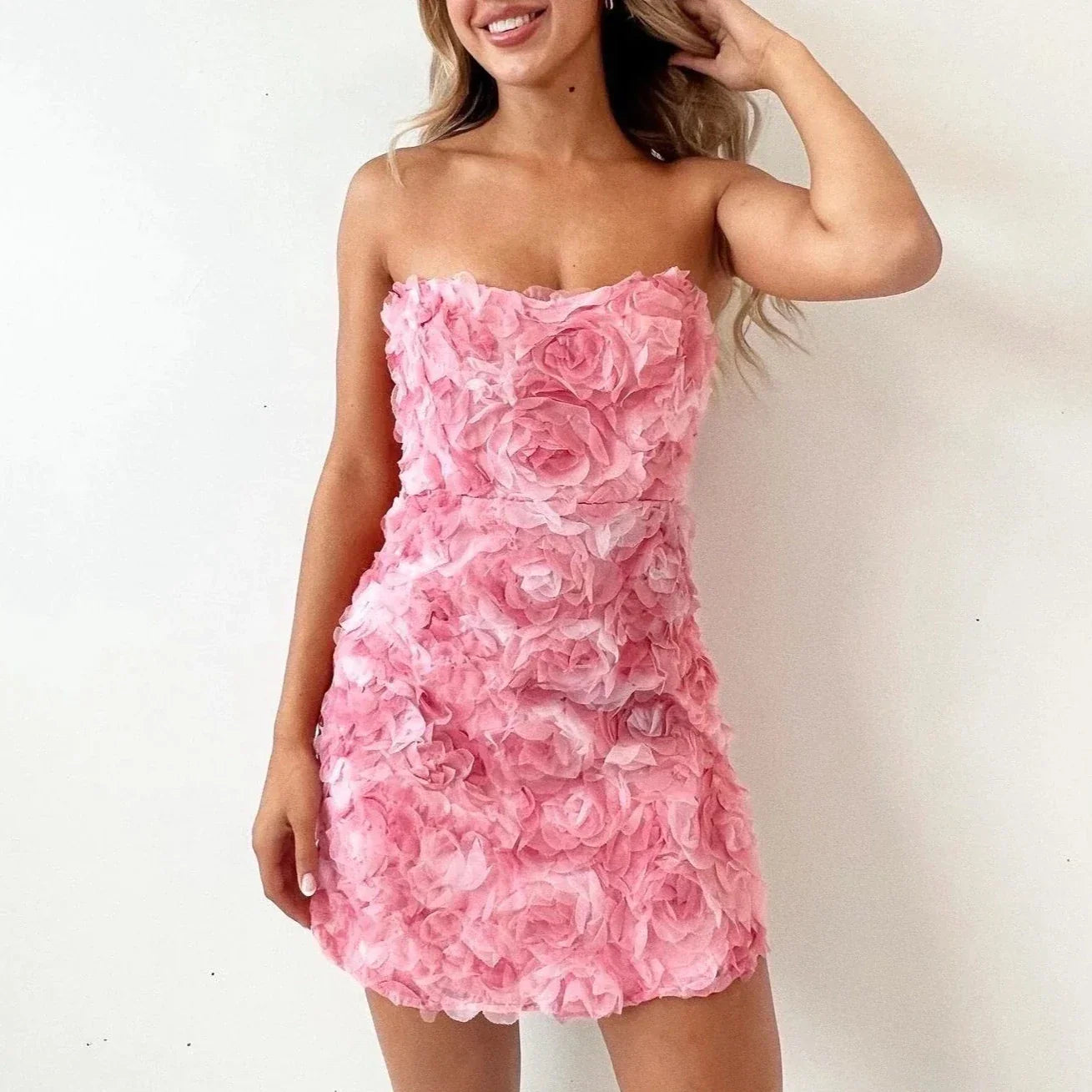 Elizabeth – Mouwloze boho bloemen jurk met hoge taille