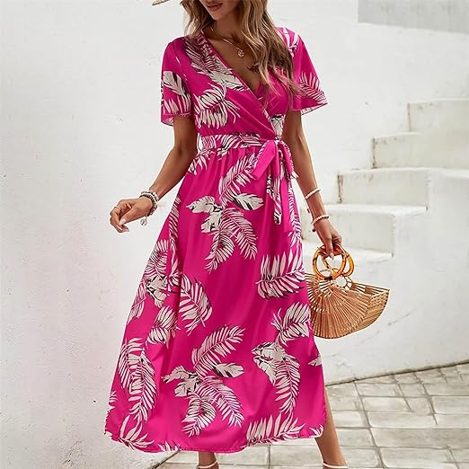 Camille – Zomer midi-jurk van linnenblend met gedetailleerde ceintuur