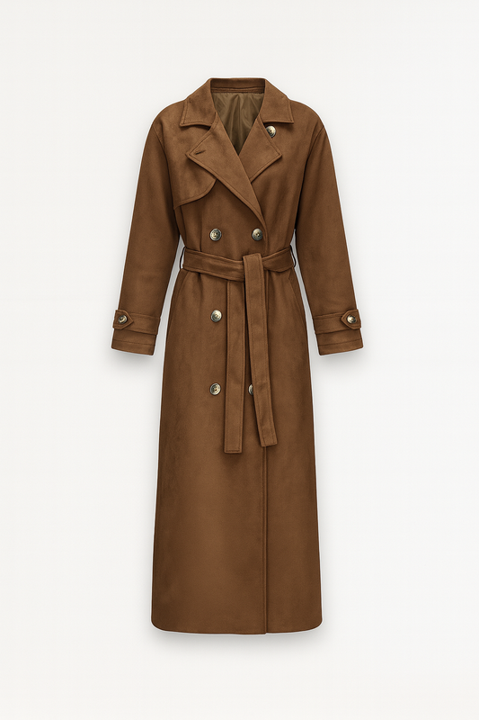 Paris - Luxe Faux Suède Trenchcoat