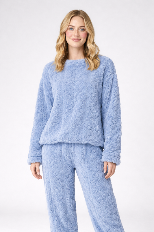 Nina – Dames Fleece Pyjama Set Met Lange Mouwen En Broek