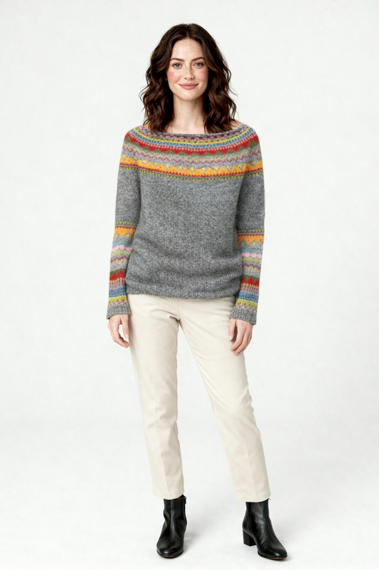 Livia – Gebreide Damestrui Met Vintage Print