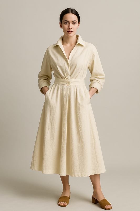 Sofia – Oversized Kanten Maxi Jurk Met Lange Mouwen