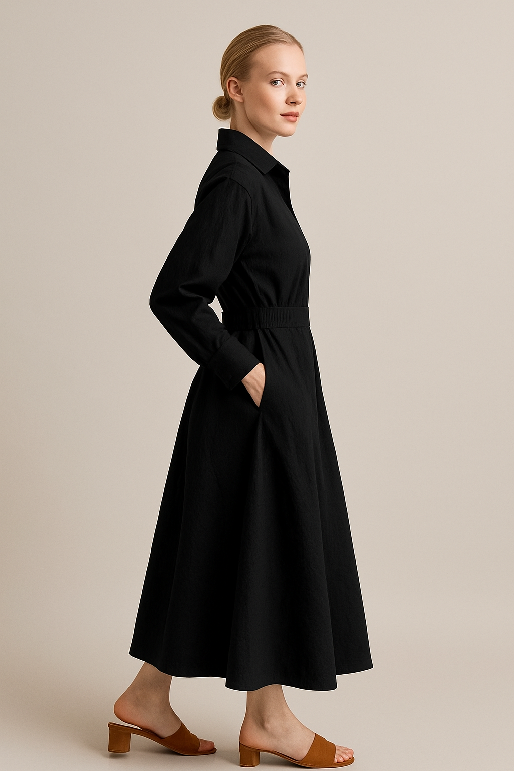 Sofia – Oversized Kanten Maxi Jurk Met Lange Mouwen