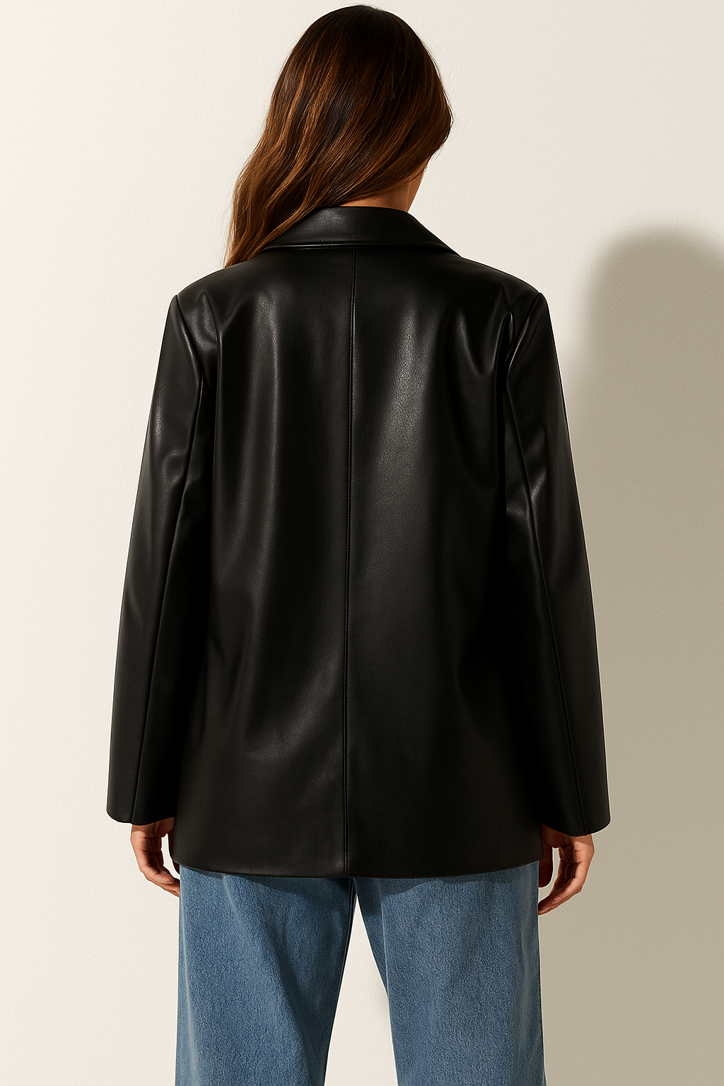 Giulia – groene leren damesblazer met knoopsluiting