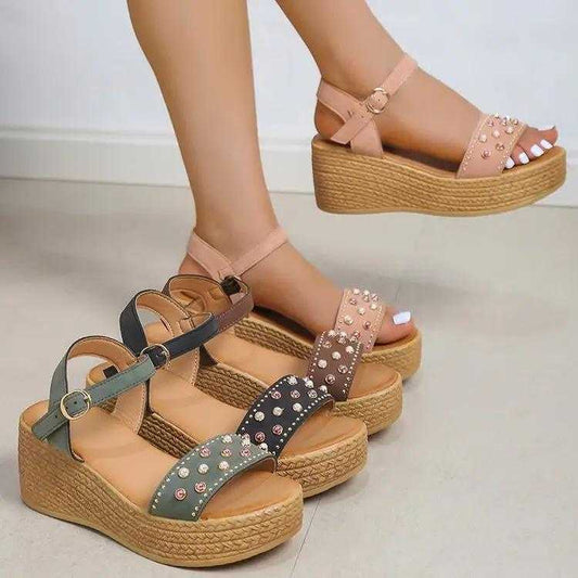 Sharon – Comfortabele sleehaksandalen met verstelbare band