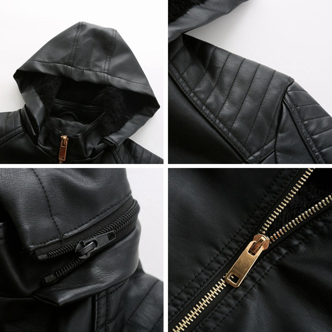 Miriam – leren damesjas met afneembare capuchon en gouden details