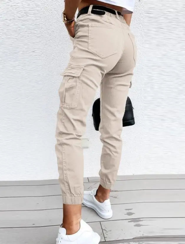 Jane – Getailleerde Dames Cargo Broek Met Elastische Taille