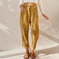 Corduroy broek met rechte pijp en hoge taille