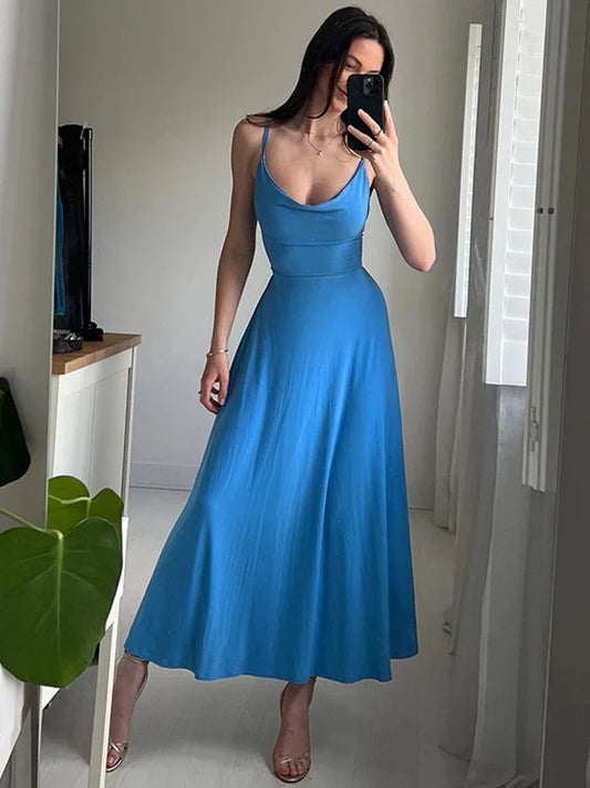 Anby – Gedrapeerde maxi-jurk van zachte stof met elegante snit