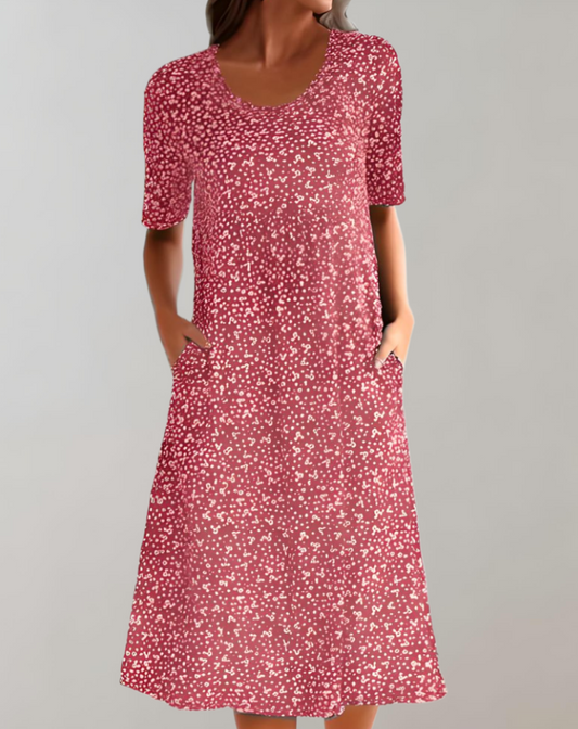 Lena – Luchtige Maxi Zomerjurk Met Bloemenprint En Ronde Hals