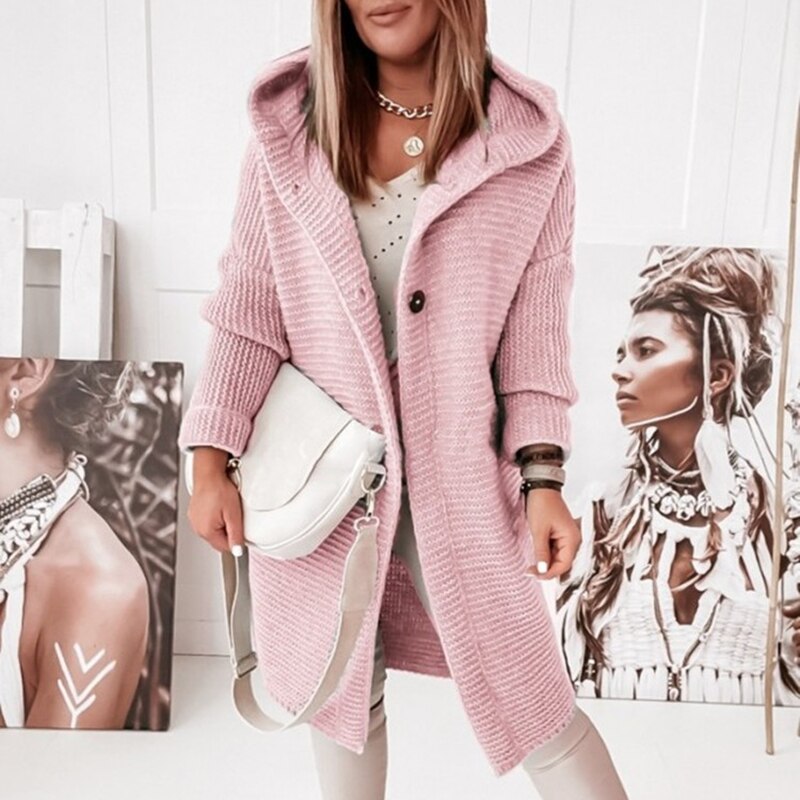 Élodie – gebreide cardigan vest van wol met lange mouwen