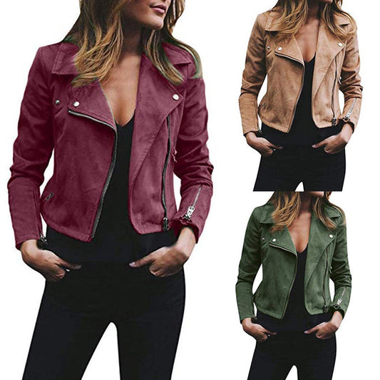 Ava  – vintage leren jas met revers