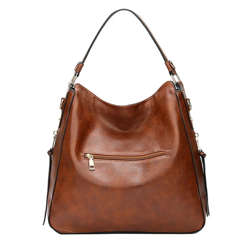 Adèle – vintage hobo tas van PU-leer met ritssluiting