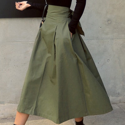 Maud – dames midirok met hoge taille