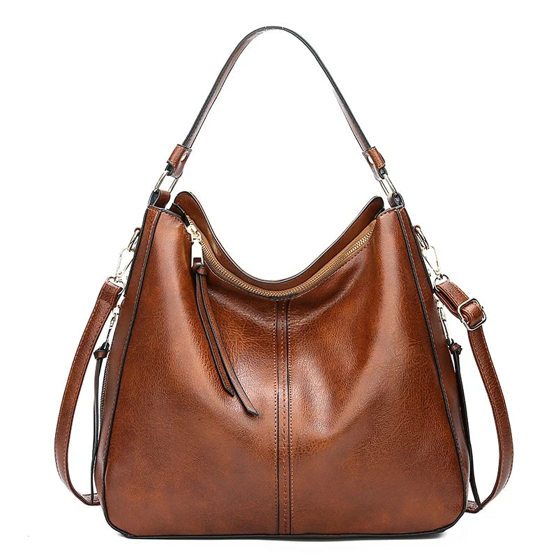 Adèle – vintage hobo tas van PU-leer met ritssluiting