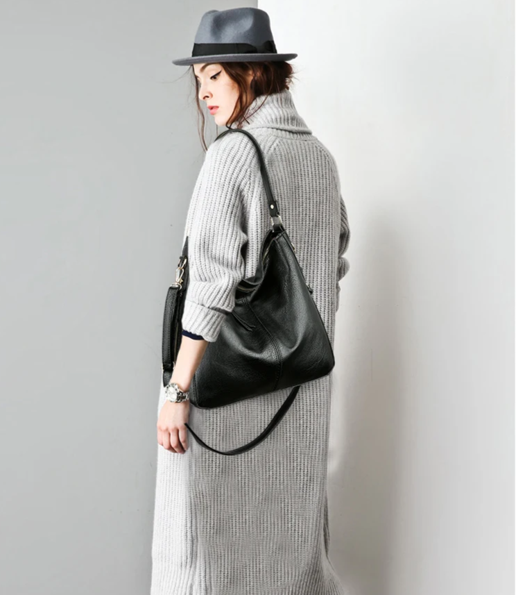 Adèle – vintage hobo tas van PU-leer met ritssluiting